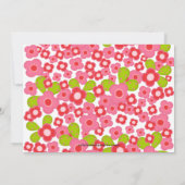 ピンかわいらしクフラワーズガールベビーシャワー招待状 招待状 (裏面)