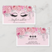 ピンかわいらしクフローラまつげの延長 名刺 (正面/裏面)