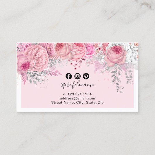 ピンかわいらしクフローラまつげの延長 名刺 (裏面)