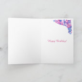 ピンかわいらしクブルーカスタムフローラ前21歳誕生日 カード (内部)