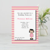 ピンかわいらしクプリンセス誕生日招待状 招待状 (スタンド正面)