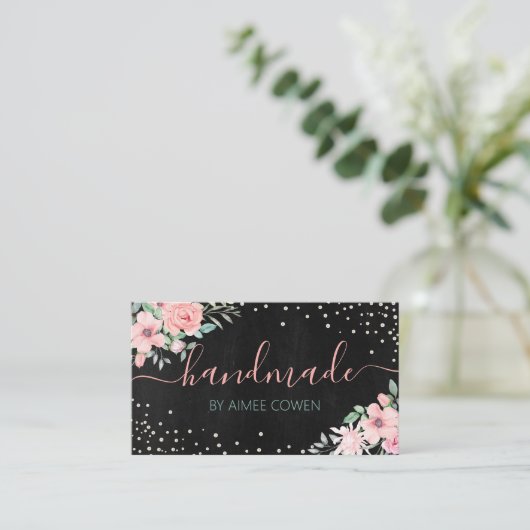 ピンかわいらしクローズ手作りスパバス体ロウソク 名刺 (スタンド正面)