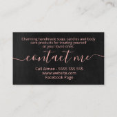 ピンかわいらしクローズ手作りスパバス体ロウソク 名刺 (裏面)