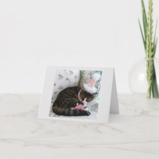 ピンかわいらしク子猫誕生日カード 招待状