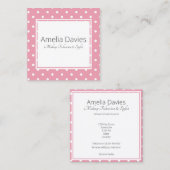 ピンかわいらしク水玉模様 スクエア名刺 (正面/裏面)