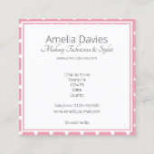 ピンかわいらしク水玉模様 スクエア名刺 (裏面)