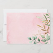 ピンかわいらしク·ウッドランド·ワイルド·ワン·ガール1歳の誕生日 招待状 (裏面)