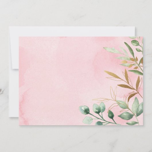 ピンかわいらしク·ウッドランド·ワイルド·ワン·ガール1歳の誕生日 招待状 (裏面)