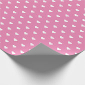 ピンかわいらしク&ホワイトハート |のカスタム折り返し紙 ラッピングペーパー (角)