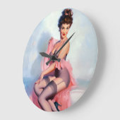 ピンかわいらしピンで ラージ壁時計 (傾斜)