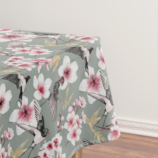 ピンかわいらし日本のクさくらんぼの花模様 テーブルクロス (インサイチュ)