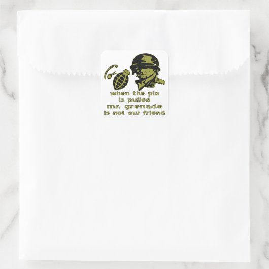 ピンが引っ張られるとグレンデ氏を嘲る スクエアシール (バッグ)