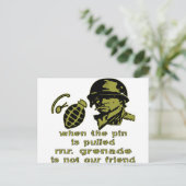 ピンが引っ張られるとグレンデ氏を嘲る ポストカード (スタンド正面)