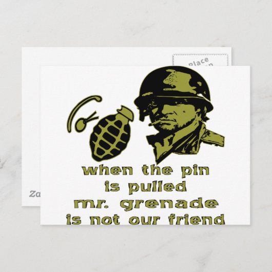 ピンが引っ張られるとグレンデ氏を嘲る ポストカード (正面/裏面)