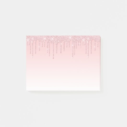 ピンきらめくクが滴るグリッターのポストイットノート ポストイット (正面)