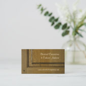 ピンで止められたほぞ穴およびほぞ接合箇所 名刺 (スタンド正面)