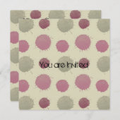 ピンとグリーンのスプラッシュベイビーシャワー 招待状 (正面/裏面)