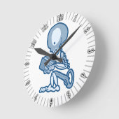 ピンと針は本とスケルトンをピート ラウンド壁時計 (傾斜)