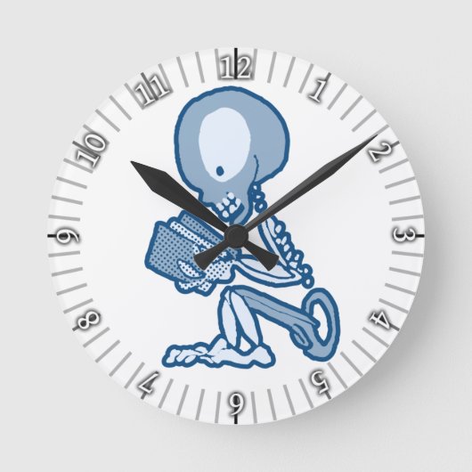ピンと針は本とスケルトンをピート ラウンド壁時計 (正面)