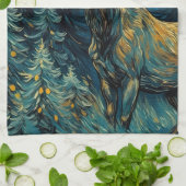 ピンの森のムース ゴッホ キッチンタオル (折り畳み)