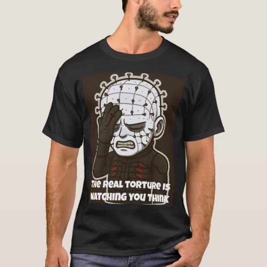 ピンへッドの顔埋め Tシャツ (正面)