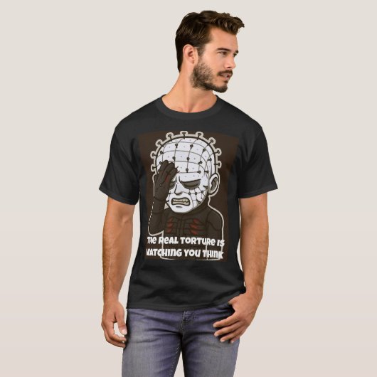 ピンへッドの顔埋め Tシャツ (正面フル)