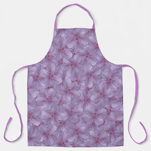 ピンアイウッズゼラニウムシームレスパターン エプロン (正面)