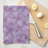 ピンアイウッズゼラニウムシームレスパターン キッチンタオル (四つ折り)