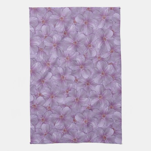 ピンアイウッズゼラニウムシームレスパターン キッチンタオル (縦)