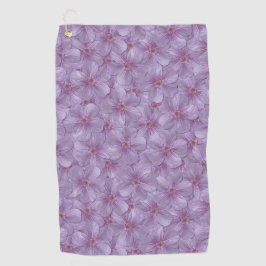 ピンアイウッズゼラニウムシームレスパターン ゴルフタオル