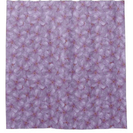 ピンアイウッズゼラニウムシームレスパターン シャワーカーテン