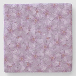 ピンアイウッズゼラニウムシームレスパターン ストーンコースター