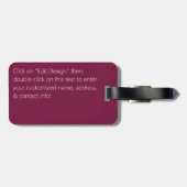 ピンアイウッズゼラニウムシームレスパターン ラゲッジタグ (裏面横)