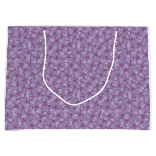 ピンアイウッズゼラニウムシームレスパターン ラージペーパーバッグ (正面)