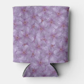 ピンアイウッズゼラニウムシームレスパターン 缶クーラー (正面)