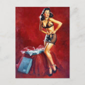ピンアップの服を着る ポストカード (正面)