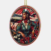 ピンアップガールのクリスマスオーナメント セラミックオーナメント (右)