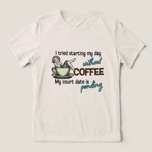 ピンアップガールコーヒー中毒者 トライブレンドＴシャツ (デザイン正面)