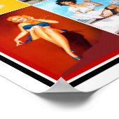 ピンアップガールズアートヴィンテージレトロプリントコラージュ2 ポスター (角)