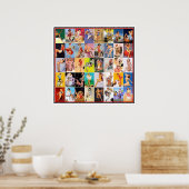 ピンアップガールズアートヴィンテージレトロプリントコラージュ2 ポスター (キッチン)