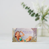 ピンアップガールヘアメイクアップスタイリストなめしサロン 名刺 (スタンド正面)