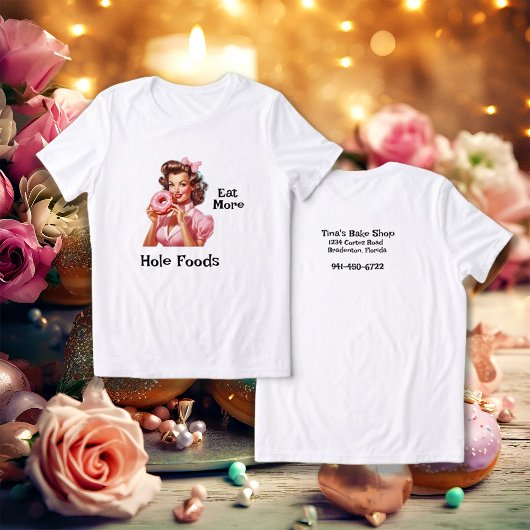 ピンアップガールベイカーをテーマにしたドーナツ トライブレンドTシャツ