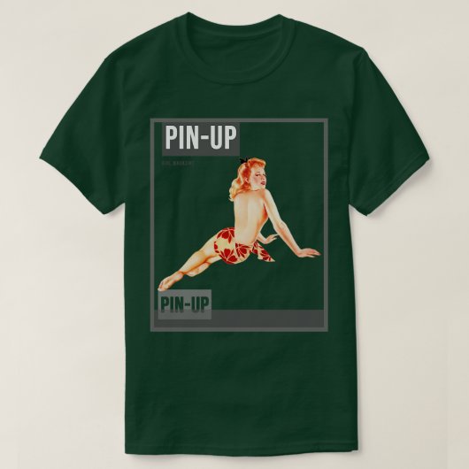 ピンアップガールヴィンテージピンナップ誌9 Tシャツ (デザイン正面)