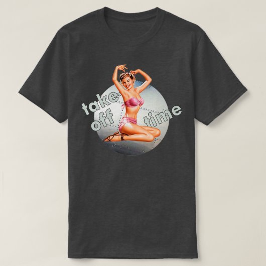 ピンアップガール爆撃機テイクオフタイムノーズアート第2次世界大戦Ret Tシャツ (デザイン正面)