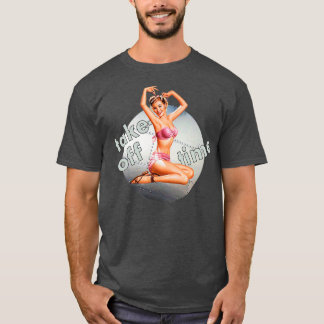 ピンアップガール爆撃機テイクオフタイムノーズアート第2次世界大戦Ret Tシャツ