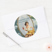 ピンアップガール美容師ヘアメイクアップアーティスト ラウンドシール (封筒)