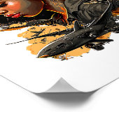 ピンアップガール黒人女性爆撃機パイロット航空 ポスター (角)