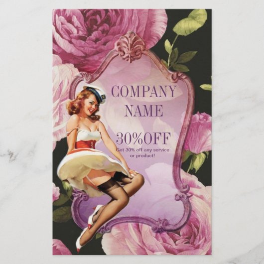 ピンアップガール 美容師 ヘアメイクアーティスト チラシ (正面)