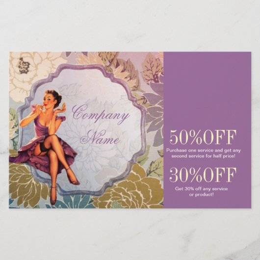 ピンアップガール 美容師 ヘアメイクアーティスト チラシ (正面)