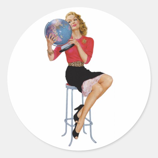 ピンアップガール#12 @ GarysRetroGarage ラウンドシール (正面)